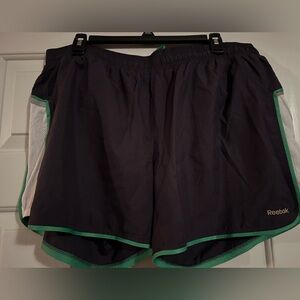 (NWT) Reebok Women’s Black Running Shorts with Green Trim